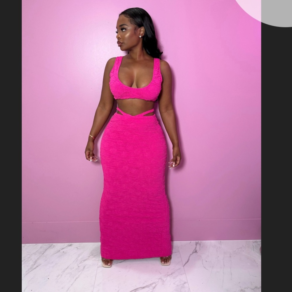 Pink Maxi Skirt Set
